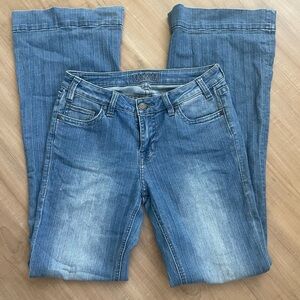 ROCK&ROLL - Women’s Light Wash Mid Rise Stripe Trouser Jeans W8M9760